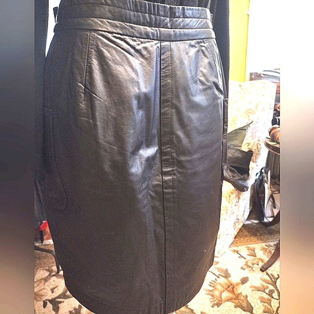 WEST BAY SPORT SKIRT BLACK LEATHER  , 12
